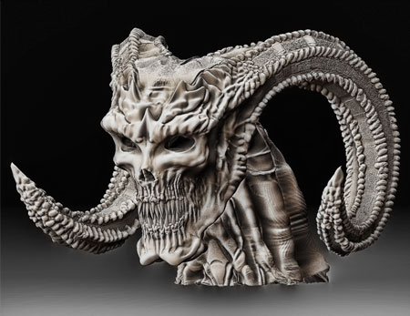 3D-Modell-Charakter Capricorn-Skull-1
