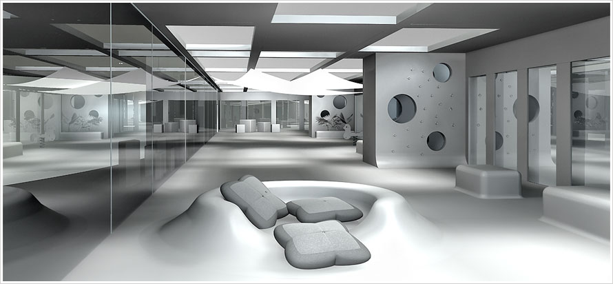 gerendertes 3D-Modell einer Innenperspektive für Machbarkeitsstudie Kindertagesstätte in Stuttgart-Stadtmitte/ Projekt Vögele Architekten bda